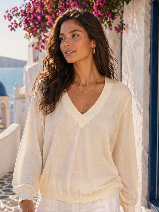 a new day Tops - A New Day Women's Fine Gauge V-Neck Pullover Sweater – Size XL | Beige | NWT